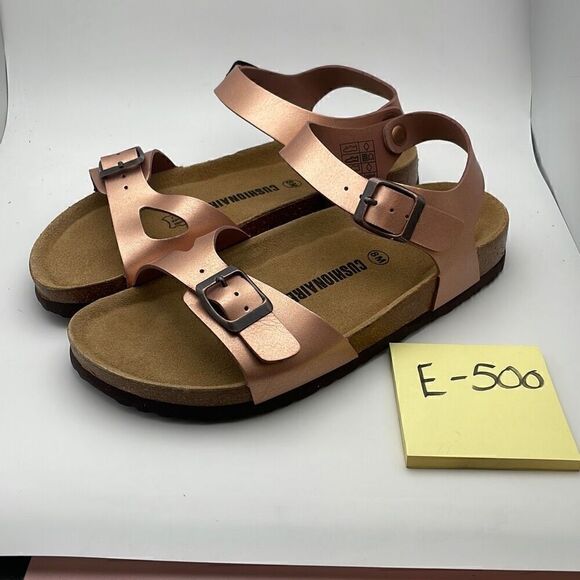 CUSHIONAIRE Women's Cork footbed Sandal SIZE 8 ROSEGOLD - Picture 3 of 8